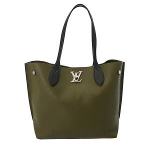 Louis Vuitton Lockme Go Khaki Green Calf Leather Tote Bag